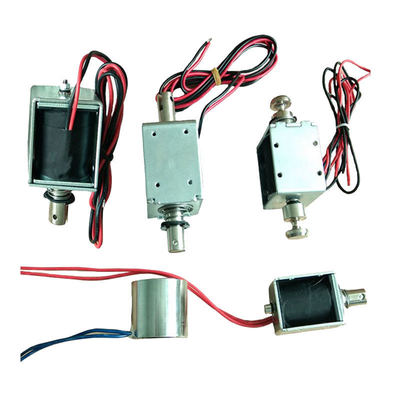 Długoskokowy solenoid liniowy 24V DC 45N siły Mocny ciąg Popychowy solenoid rurowy do kołowrotu