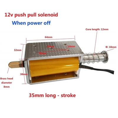 DC12V 35mm Skok Push Pull Elektromagnes elektromagnetyczny z otwartą ramą